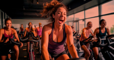 Aula coletiva na academia.